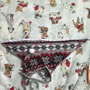 Festive Knit Dog Bandana and Hat Set XS/S